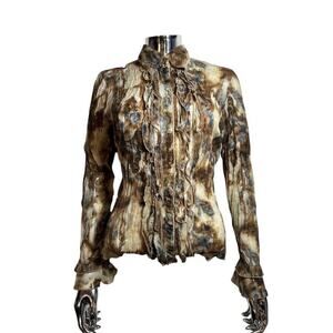 Brown Multicolor Y2K Top